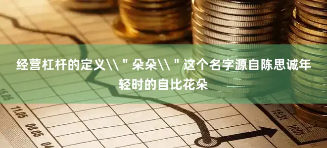 经营杠杆的定义\＂朵朵\＂这个名字源自陈思诚年轻时的自比花朵
